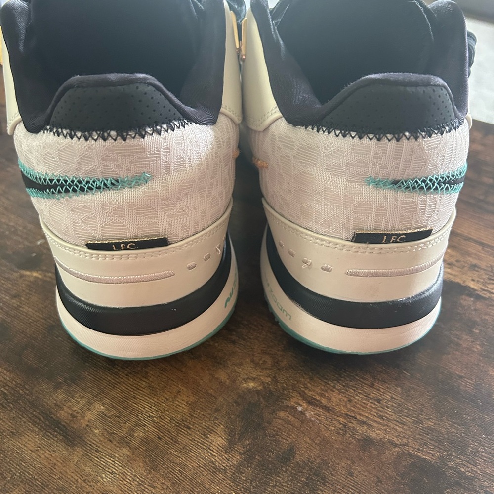 LeBrons Nike Black and Teal Sneakers